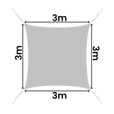Voile d'ombrage Easy Sail carrée 3 x 3 m