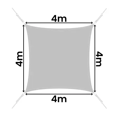 Voile d'ombrage Easy Sail carrée 4 x 4 m