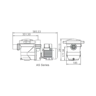 Dimensions pompe piscine AS100