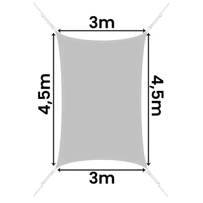 Voile d'ombrage Easy Sail rectangle 3 x 4,5 m Framboise (EA3583)