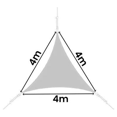 Dimensions voile d'ombrage triangulaire 4m x 4m x 4m