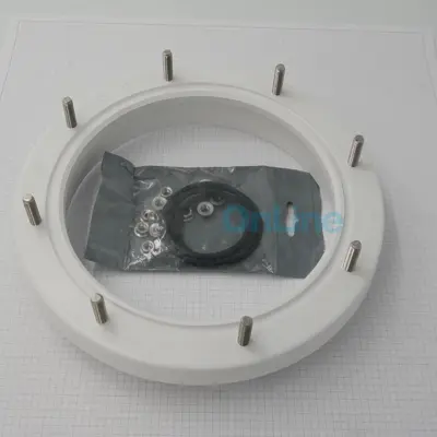 Ensemble bride de couvercle blanc + joint + écrou pour filtres Laminé / Florida (4404302103)