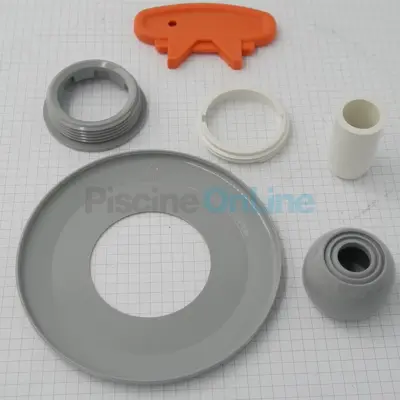 Ensemble rotule + siège + écrou + enjoliveur pour refoulement Multiflow - gris (4402040052)