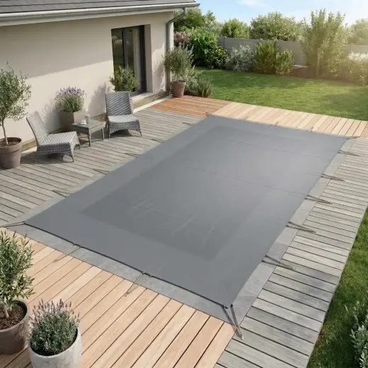 Couverture d'hivernage filtrante GRILLE Cold prédécoupée pour piscine 7 m x 3 m