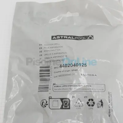 Grille d'aspiration pour buse murale 74121 - SABLE (4402040125)