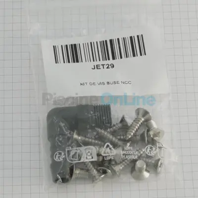 Kit visserie Buse Nage à contre courant (Acis) 6 vis 4.8x22 . 6 vis métaux 6x10 + 1 coude de mise à l'air (JET29)