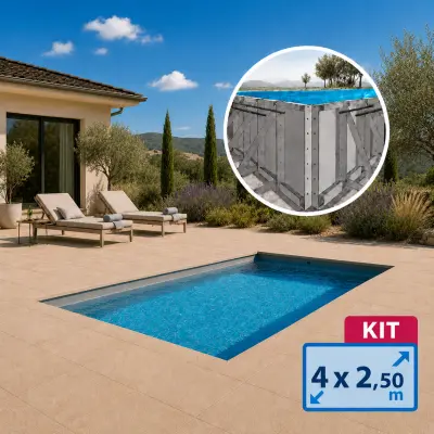 Kit piscine acier 4 x 2.5m x 1.50mH Magnelis ZM310 TRADIPOOL MASTER (KITMAGNELI400X200)