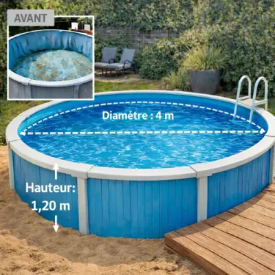 Liner de piscine ronde Ø 4m H.1,2 m LAGOON 50/100e (3EXX0279)