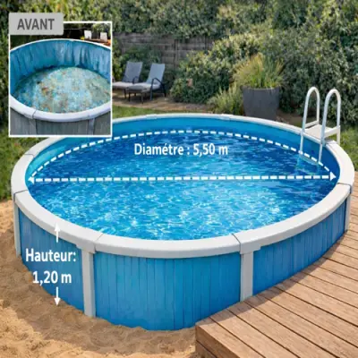 Liner de piscine ronde 5,50m x H.1,2 m LAGOON 50/100e (3EXX0283)