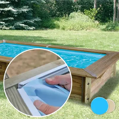 Liner piscine bois UBBINK Azura 505x350 - 350m x 5,05m x 1,26m 75/100ème bleu