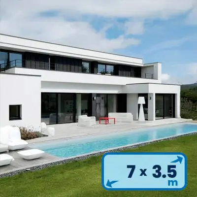 Liner piscine gris 7x3,50m H1,50m - 75/100ème prêt à poser