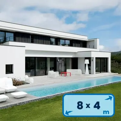 Liner piscine gris 8x4m H1,50m - 75/100ème prêt à poser