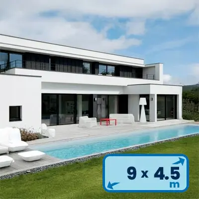 Liner piscine gris 9x4,50m H1,50m - 75/100ème prêt à poser