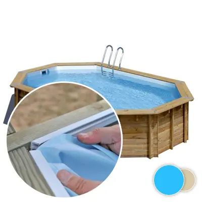 Liner piscine bois SUNBAY Alista - 5m x 3m x 1,3m 75/100ème bleu