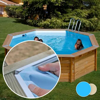 Liner piscine bois SUNBAY Ananas 428 - 4,28m x 1,17m x m 75/100ème bleu