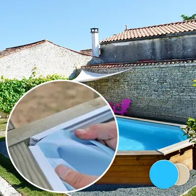 Liner piscine bois SUNBAY Lavender - 5,7m x 3,95m x 1,27m 75/100ème bleu