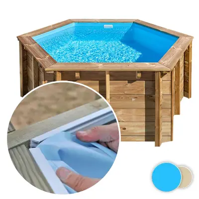 Liner piscine bois SUNBAY Lili - 2,95m x 1,05m x m 75/100ème bleu