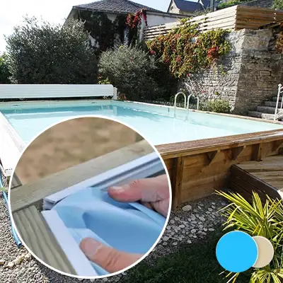 Liner piscine bois UBBINK Linea 1100x500 - 5m x 11m x 1,4m 75/100ème bleu