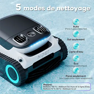 Aiper Scuba N1 Pro Blanc Robot nettoyeur sans fil alimenté par batterie (X6 pro)