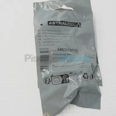 Presse-étoupe M25 mm pour support d'ampoule - projecteur Plat piscines Béton (4403010110)