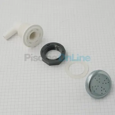Buse jet d'air blanche, face inox (diam. 10) pour spas (REMP0046)