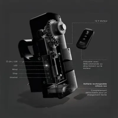 Schéma détaillé du fonctionnement de l'enrouleur électrique KOKIDO