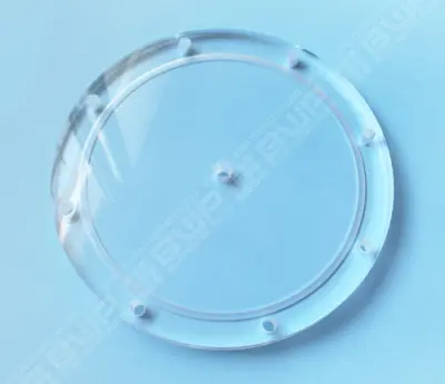 Couvercle transparent métacrilate D.280 épaisseur 20mm 8 trous avec filetage mano 1/4"