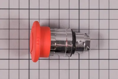 Bouton poussoir rouge d'arrêt d'ugence