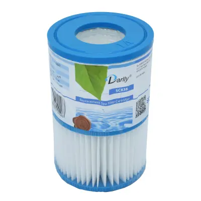 Cartouches de filtration D.106 mm - H.80 mm - Ouverte haut D.50 mm et bas D.50 mm (Bestway type VI) (x2)
