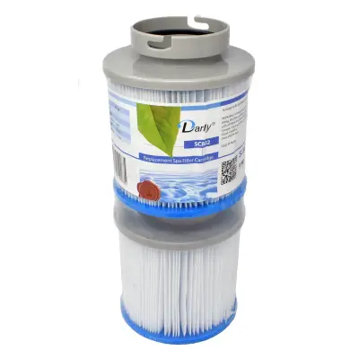 Cartouches de filtration D.112 mm - H.100 mm - Fermée haut et adaptateur bas 1/4 de tour (Compatible MSPA) (x2