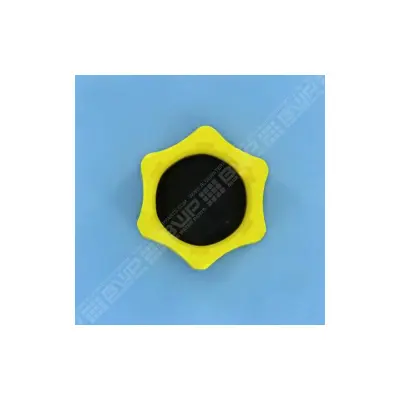 Bouchon fileté. G 3/8. coloris jaune. avec joint plat