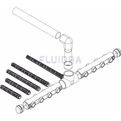 Ensemble collecteur BP.1400-75 + crépines 1"1/2 pour Praga 09210. 00689 1"1/2