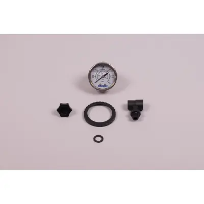 Kit manomètre 1/8" + té + purge d'air + anneau de protection de manomètre