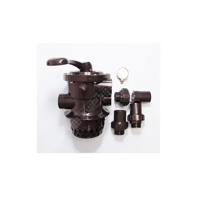 Vanne Top 1.5'' noire avec raccords et manomètre - Remplace 88280105