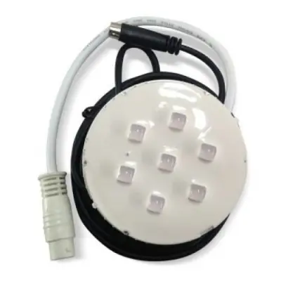 Ampoule 5" RGB 7 leds 12VAC - 2W Spa Power avec câble de 2,4m prise ronde RGB