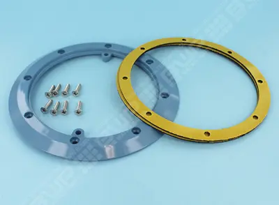 Bride BDF (+ joints + vis Parker 5,5x25mm) anti-vortex avec inserts métriques en laiton - BLEU
