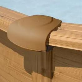 Cache Margelle Marron Couleur Bois en 2 parties + vis