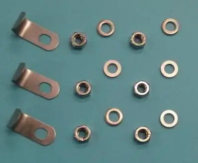 Clips inox (x3) + écrous et rondelles (x6) PROJ