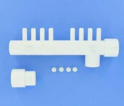 Collecteur (Manifold) entrée mâle + té 1" sortie femelle 1" 8 sorties 3/8" + bouchons