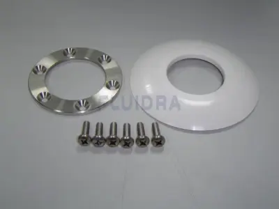 Enjoliveur plastique + bride inox + vis métrique BOR