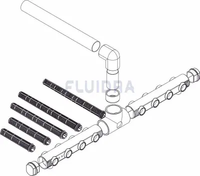 Ensemble collecteur BP.1400-75 + crépines 1"1/2 pour Praga 09210, 00689 1"1/2