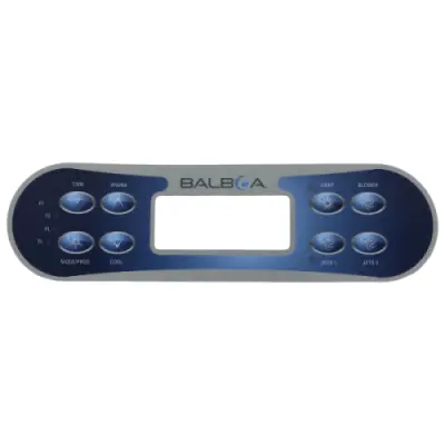 Façade autocollante ML700 (Time, Warm, Mode/Prog, Cool, Light, Blower, Jets 1, Jets 2)