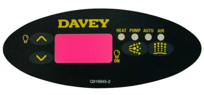 Façade autocollante Spa Power SP601 noire 6 touches (heat, pump, auto, air)