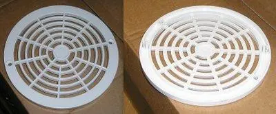 Grille BDF ABS Ø186mm avec trous + ergots de clipage
