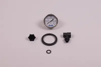 Kit manomètre 1/8" + té + purge d'air + anneau de protection de manomètre