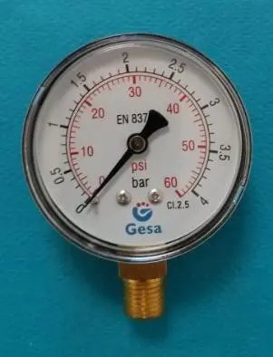 Manomètre Ø63 4 bars vis 1/4" (pour adaptateur 101D014) - 101D005