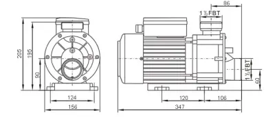 Pompe de massage 1,00CV mono-vitesse 230V/50Hz