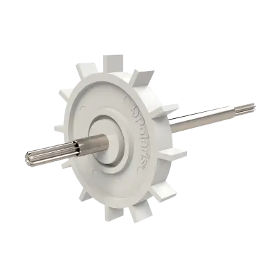 Turbine sur axe dentelé