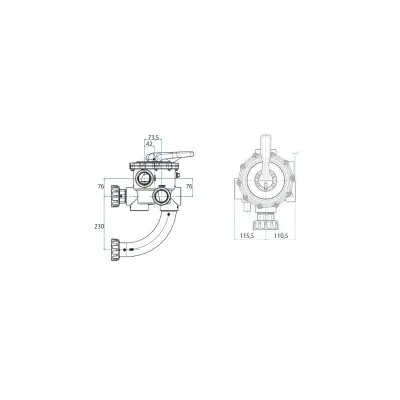 Vanne blanche Side multivoies Classic Plus 2'' avec jonctions entraxe 230 mm