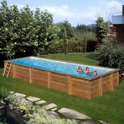 Piscine bois en kit rectangle kolanta  - 10.20 x 5.20 x 1.44 m +